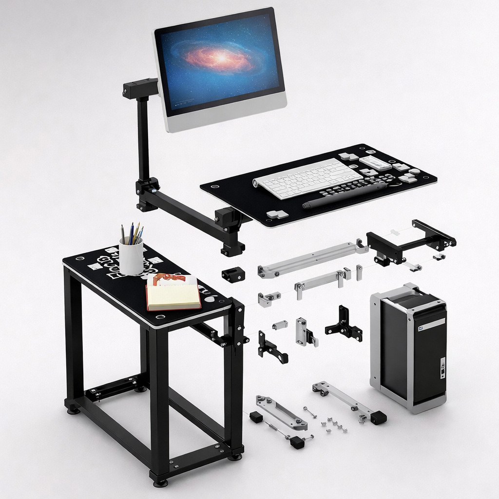 Scrivania Regolabile in Altezza con Ruote – Postazione Sit-Stand Mobile per Smart Working