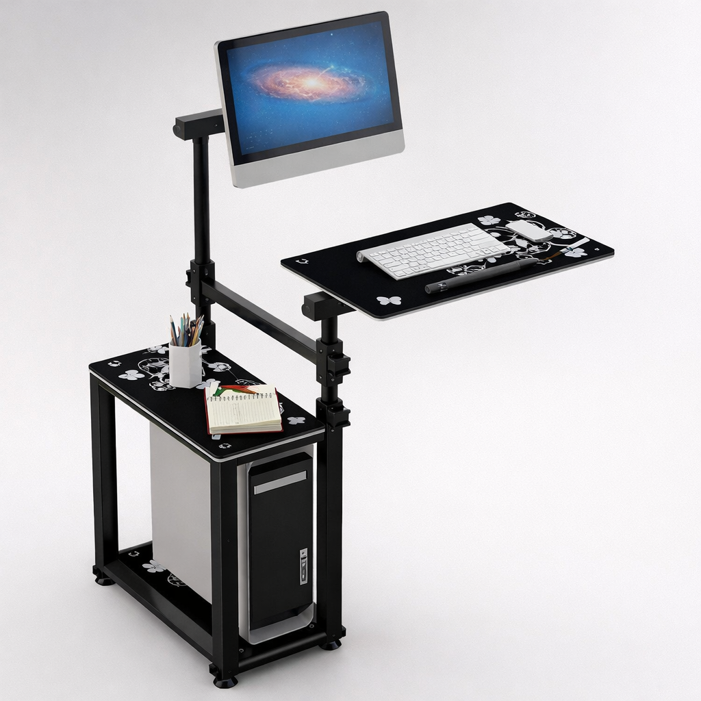 Scrivania Regolabile in Altezza con Ruote – Postazione Sit-Stand Mobile per Smart Working