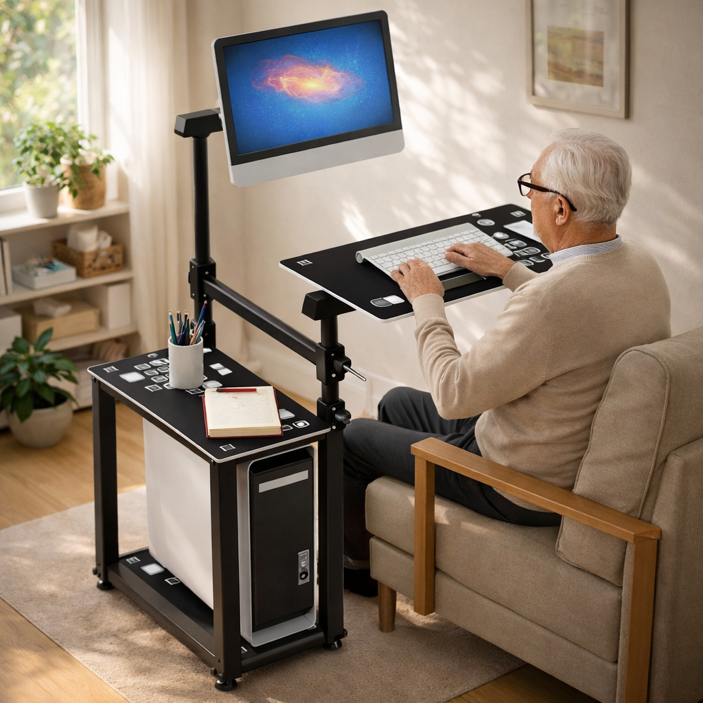 Scrivania Regolabile in Altezza con Ruote – Postazione Sit-Stand Mobile per Smart Working