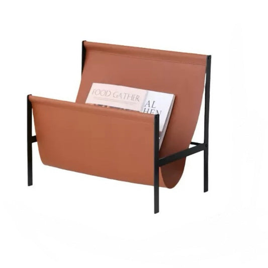 Portariviste Moderno Luca in Metallo e Pelle – Accessorio Design Casa