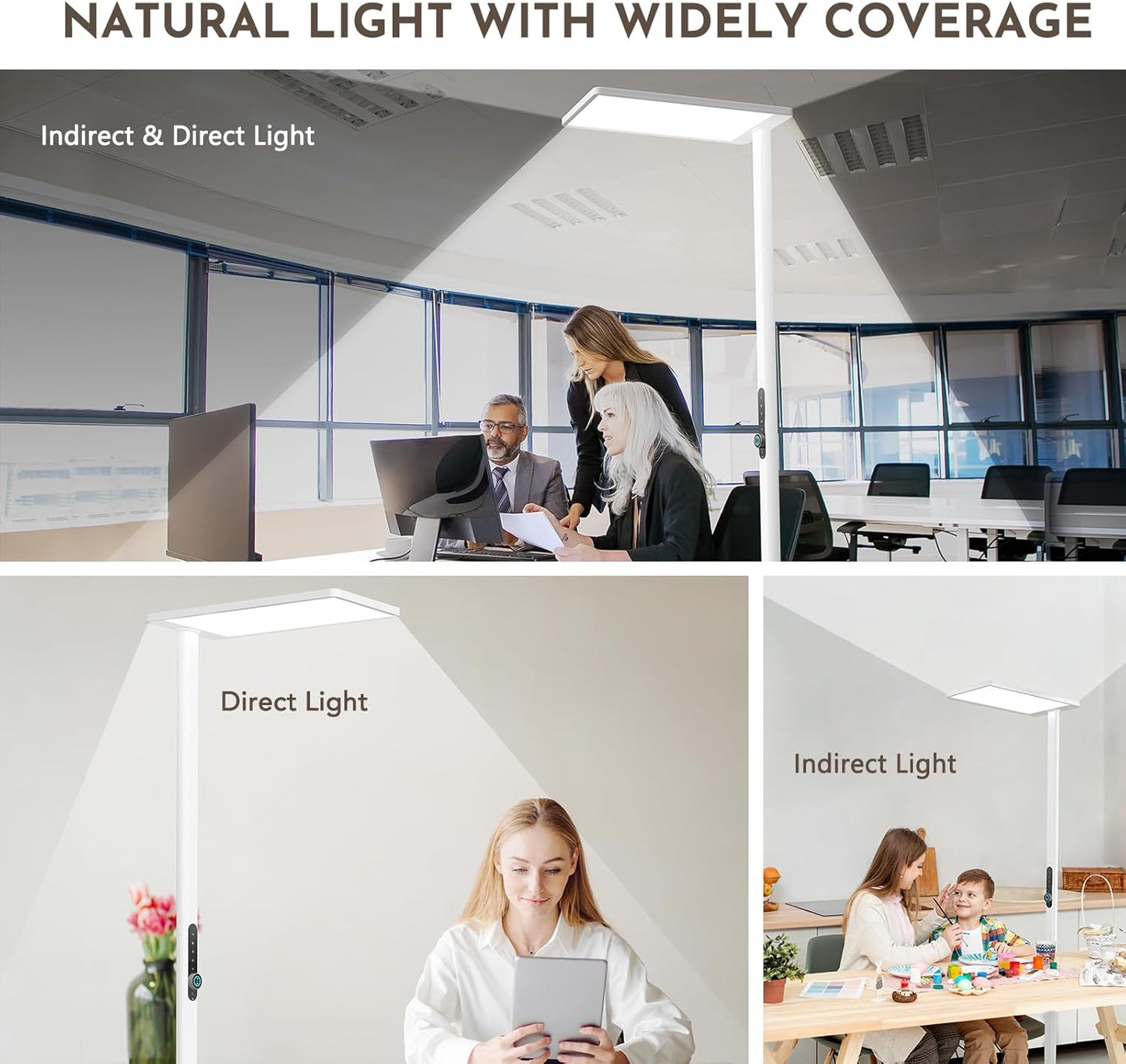 Lampada da terra LED 120W con Sensore di Movimento – Luce Spettro Completo 10500 lm, 4000K Luce Diurna