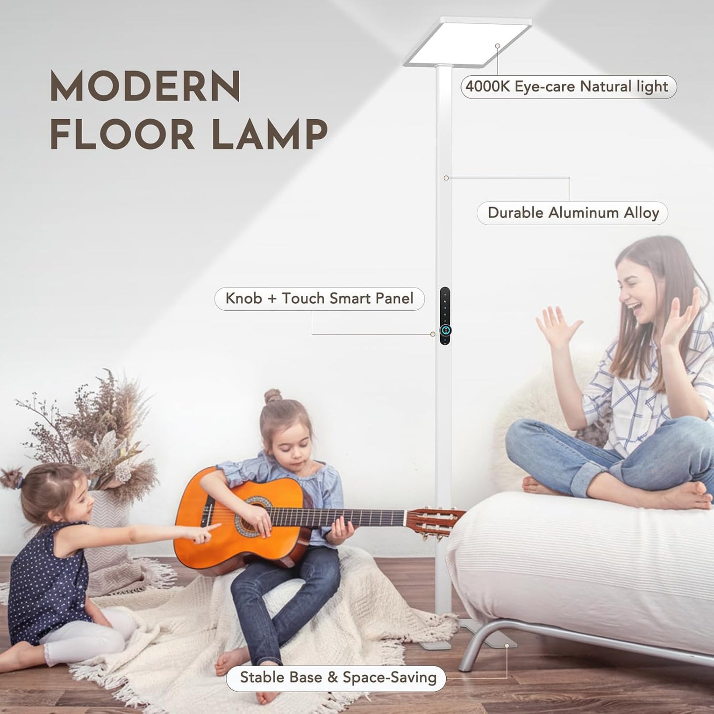 Lampada da terra LED 120W con Sensore di Movimento – Luce Spettro Completo 10500 lm, 4000K Luce Diurna