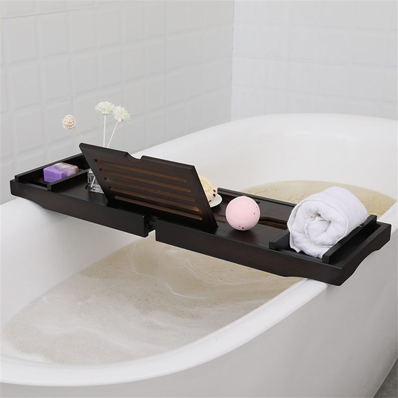 Mensola per Vasca da Bagno Estensibile in Legno – Marrone