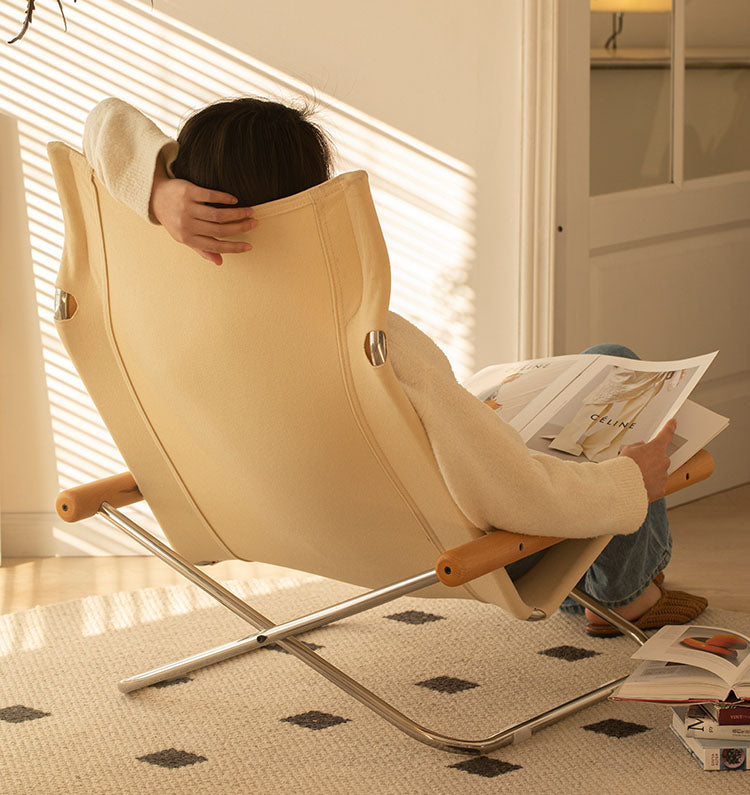 Sedia Pieghevole di Design Nychair X Lounge Chair in Legno di Faggio