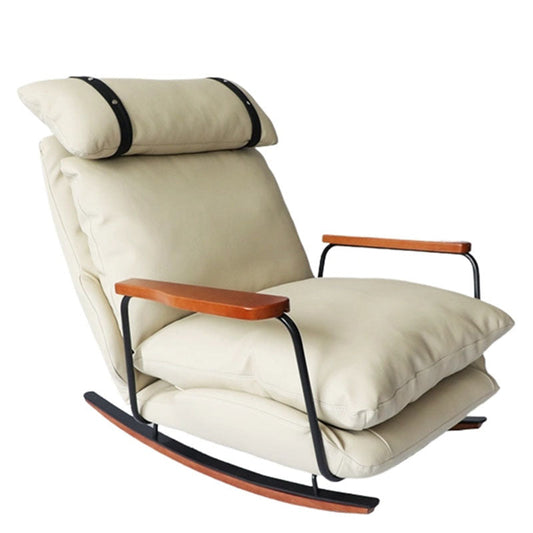 Sedia a Dondolo Vintage in Pelle – Design Retrò Francese