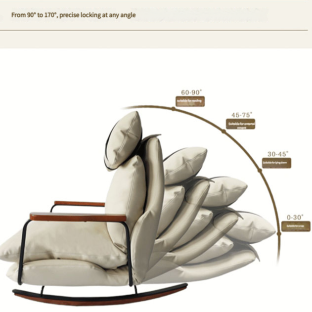 Sedia a Dondolo Vintage in Pelle – Design Retrò Francese