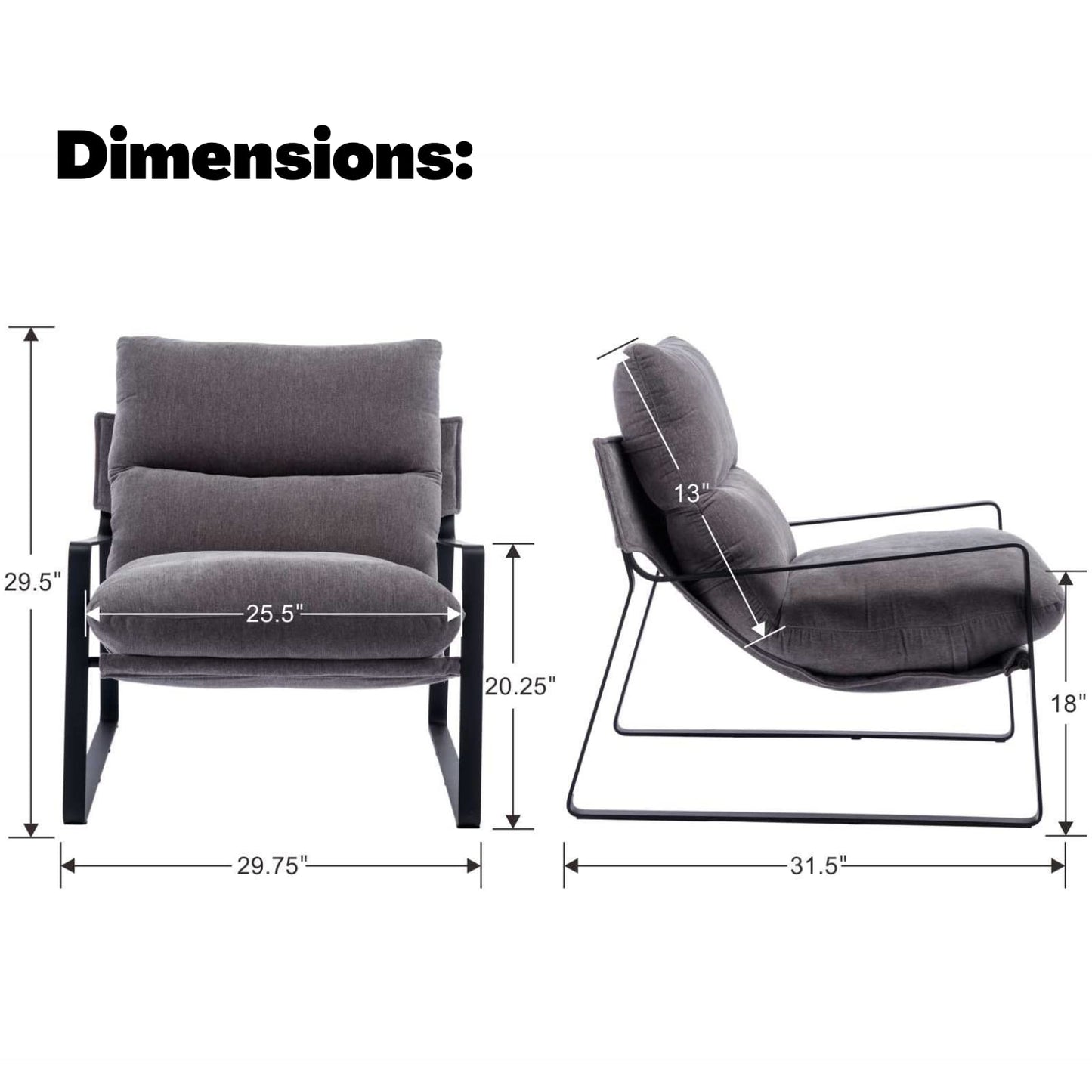 Poltrona Lounge Moderna con Imbottitura Spessa – Poltrona Relax Design