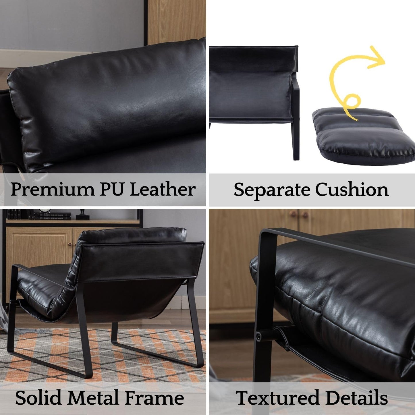 Poltrona Lounge Moderna con Imbottitura Spessa – Poltrona Relax Design