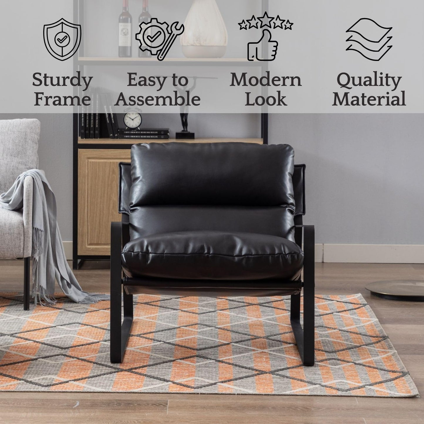Poltrona Lounge Moderna con Imbottitura Spessa – Poltrona Relax Design